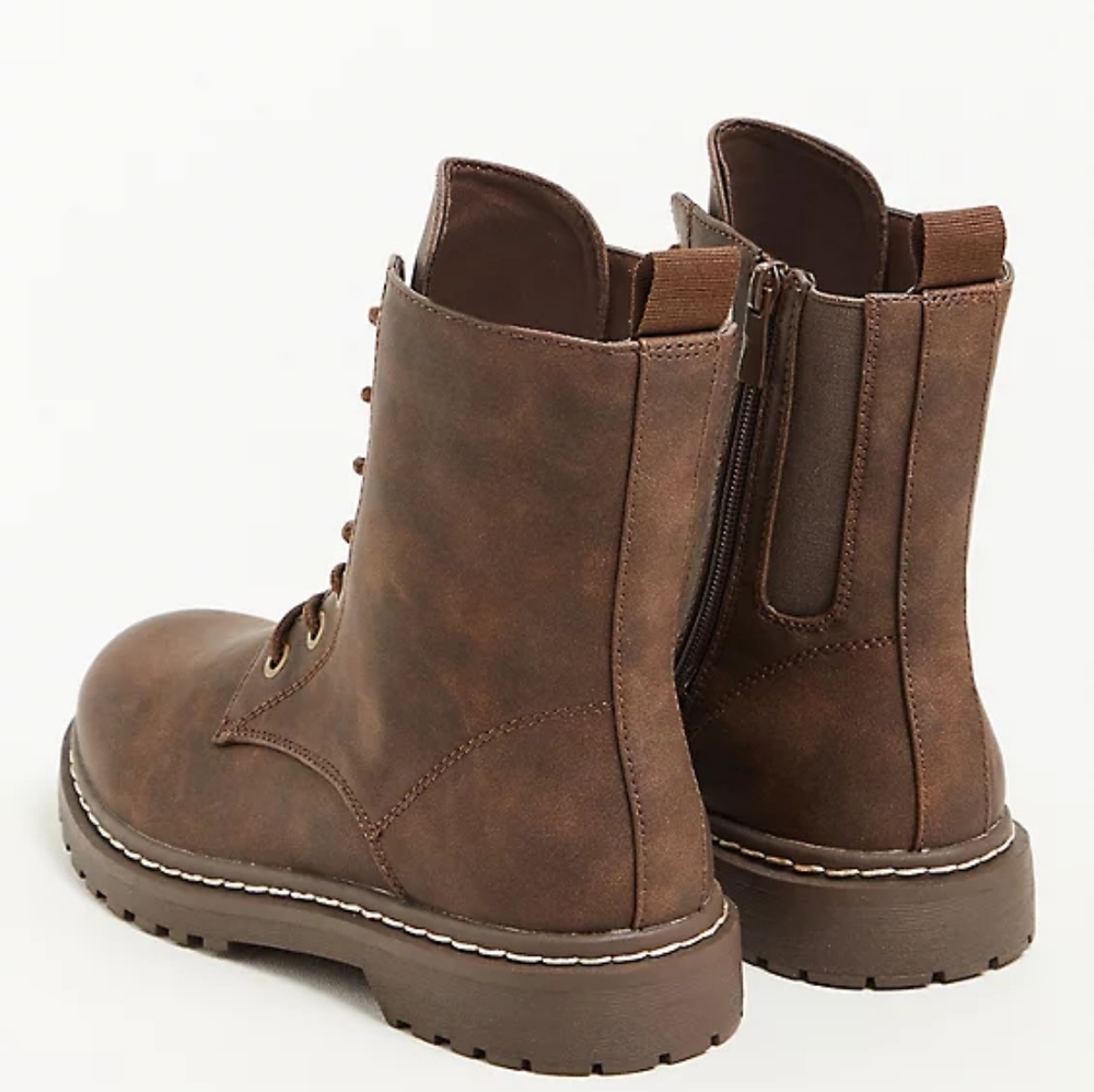 Torrid || (8 Wide) Brown Chunky Combat Boots - Picture 2 of 11